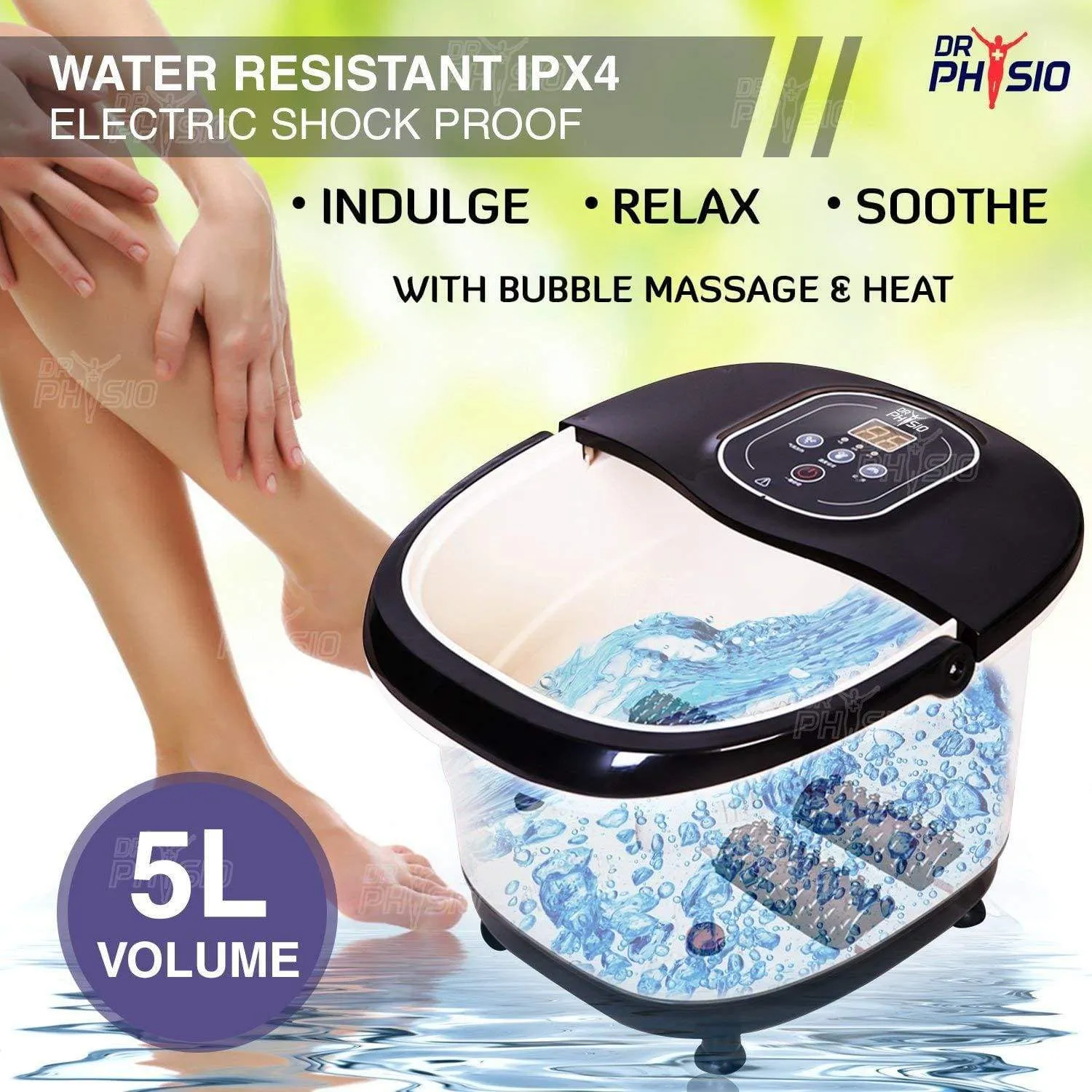 Dr Physio USA Foot Spa Pedicure Tub Massager with Manual Rollers 1004