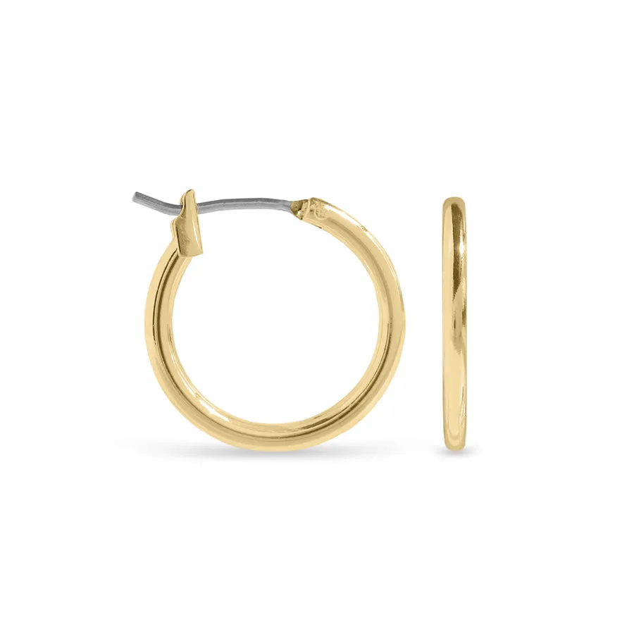 Ear Sense Earrings F492-3 16mm Gold Click Hoops