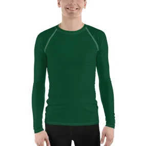 Effortless Elegance: Men's Solid Color Long Sleeve Rash Guard - Sherwood Forest