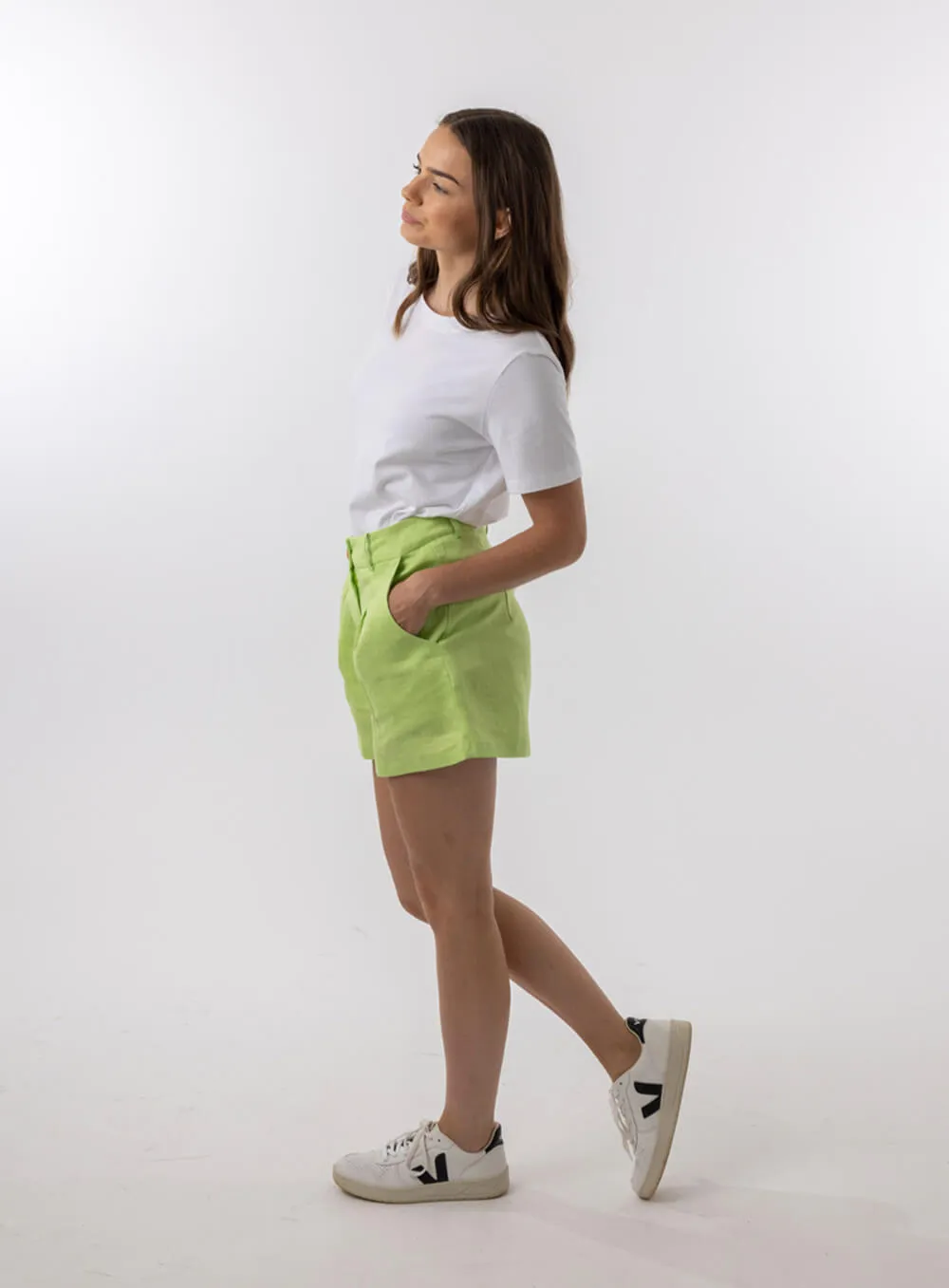 Eva Linen Short-LIME