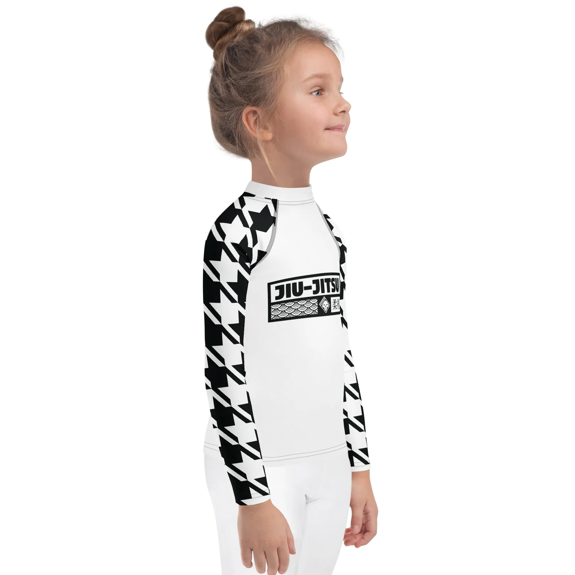 Fashionable Functionality: Girl's Houndstooth Jiu-Jitsu BJJ Rash Guard