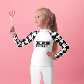 Fashionable Functionality: Girl's Houndstooth Jiu-Jitsu BJJ Rash Guard