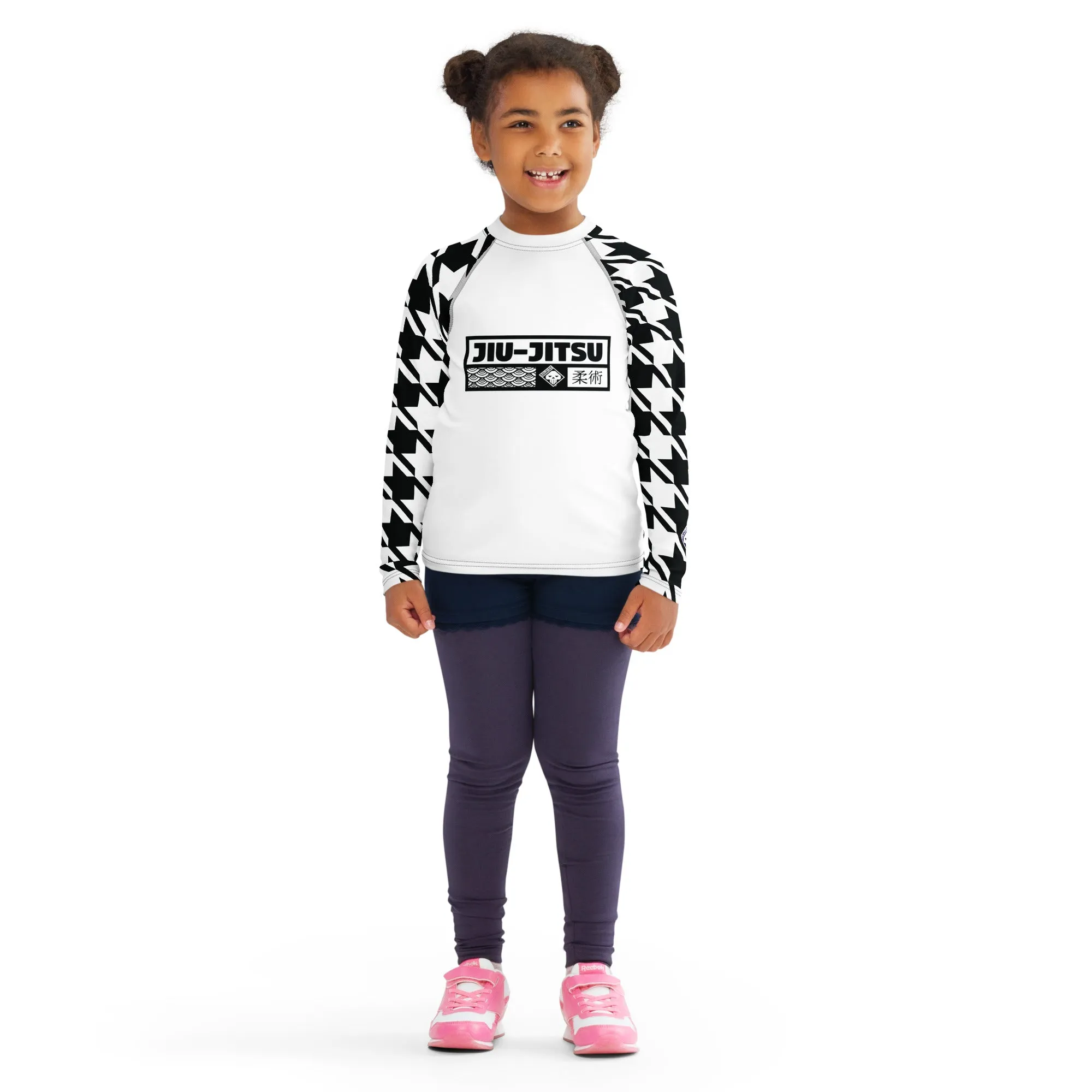 Fashionable Functionality: Girl's Houndstooth Jiu-Jitsu BJJ Rash Guard