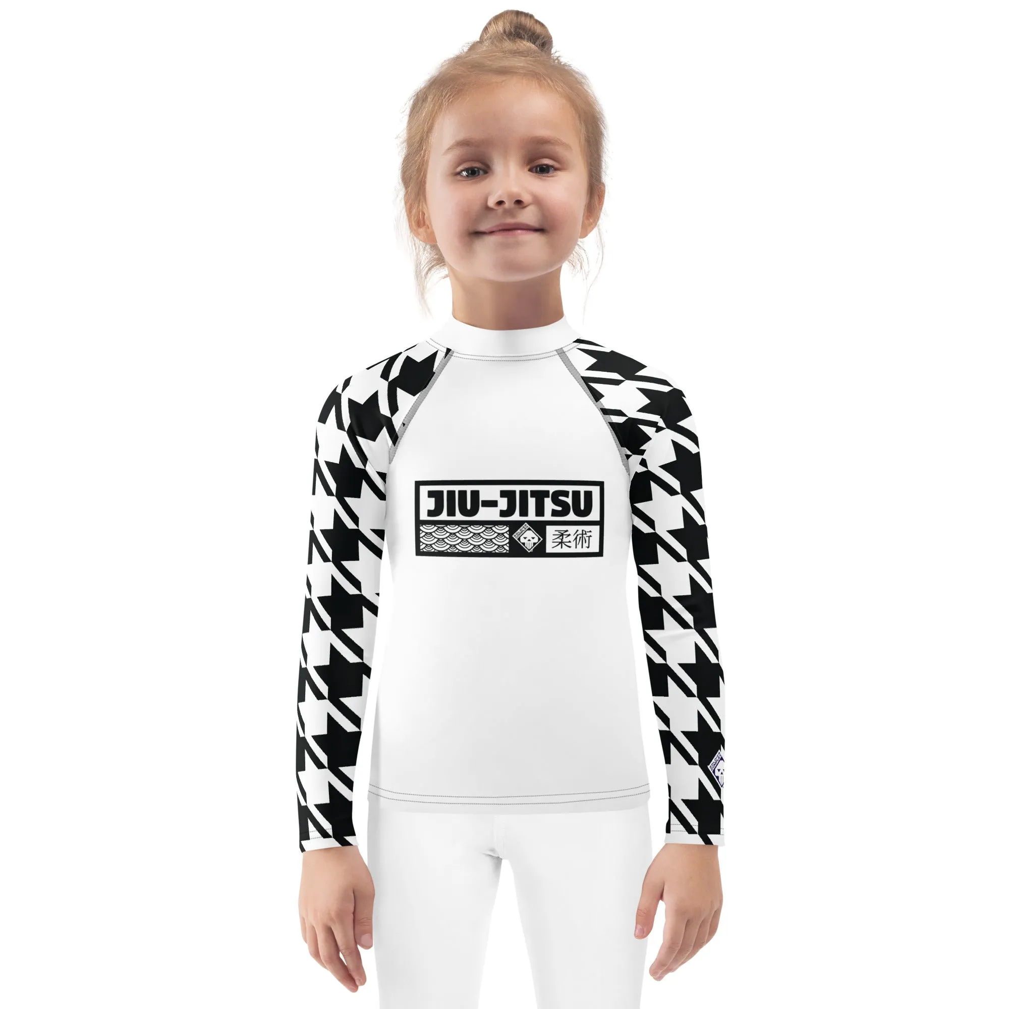 Fashionable Functionality: Girl's Houndstooth Jiu-Jitsu BJJ Rash Guard