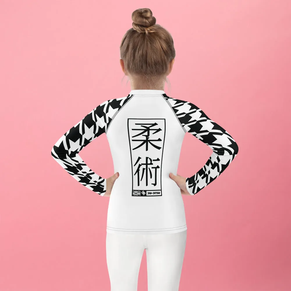 Fashionable Functionality: Girl's Houndstooth Jiu-Jitsu BJJ Rash Guard