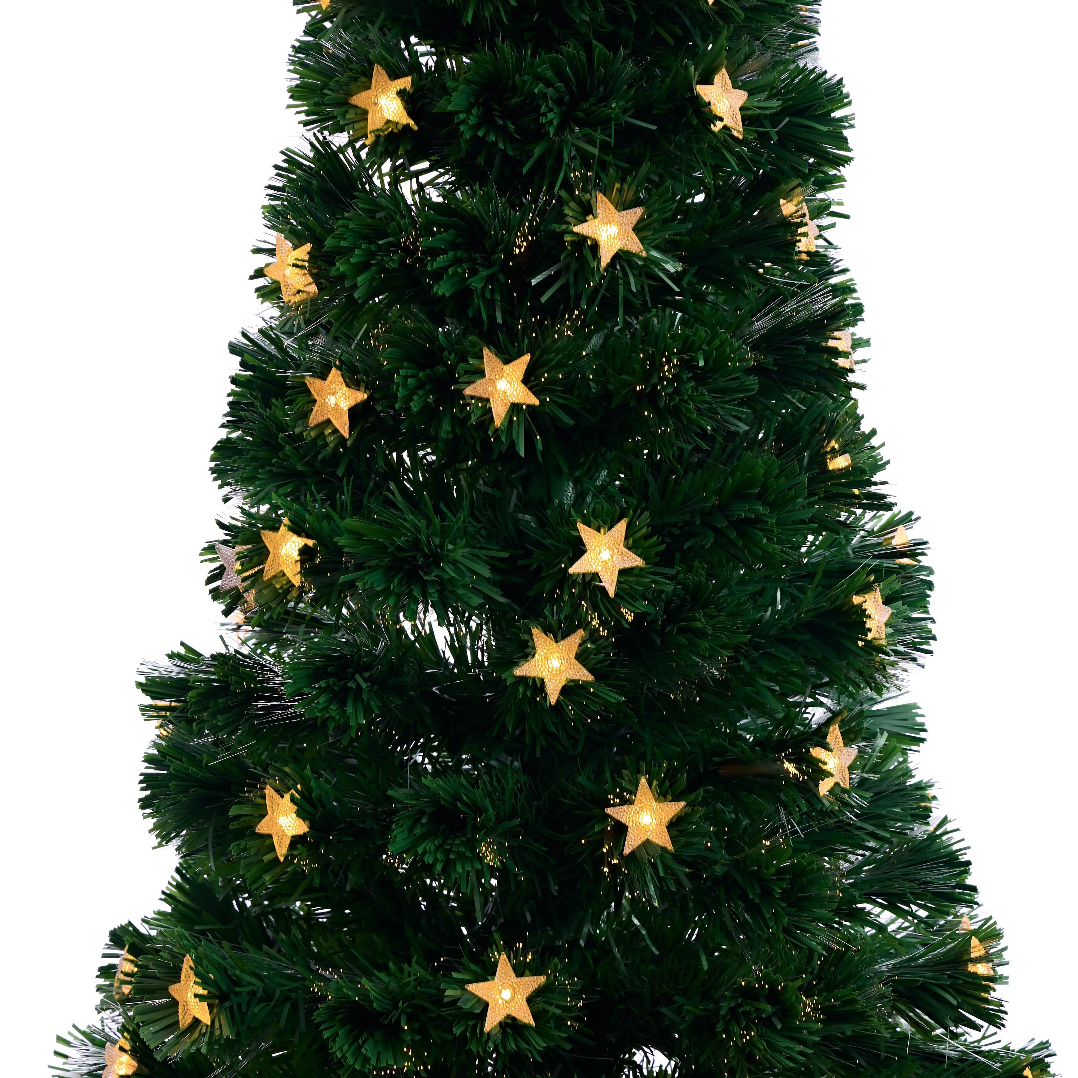 Fibre Optic Tree with 3D Stars LED Warm White (1.8m)