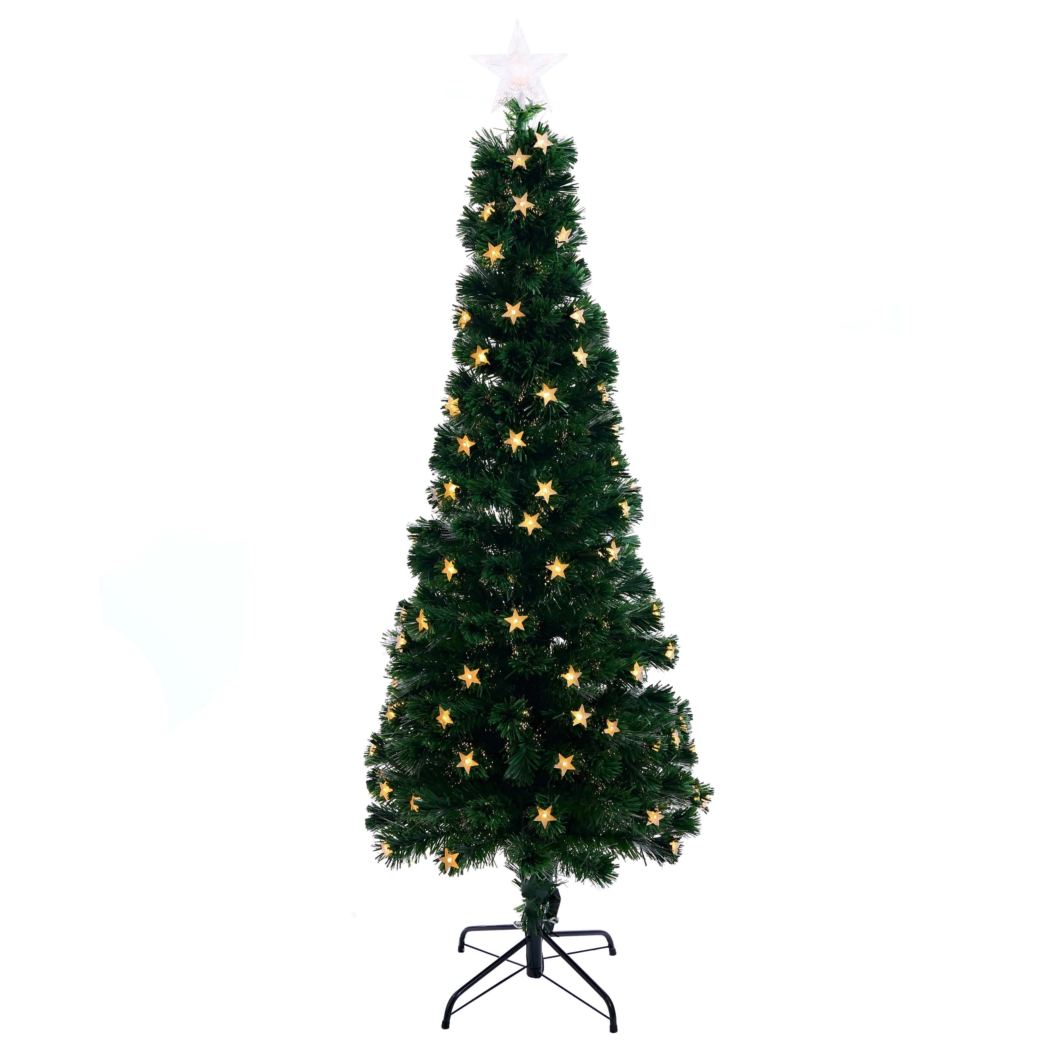 Fibre Optic Tree with 3D Stars LED Warm White (1.8m)