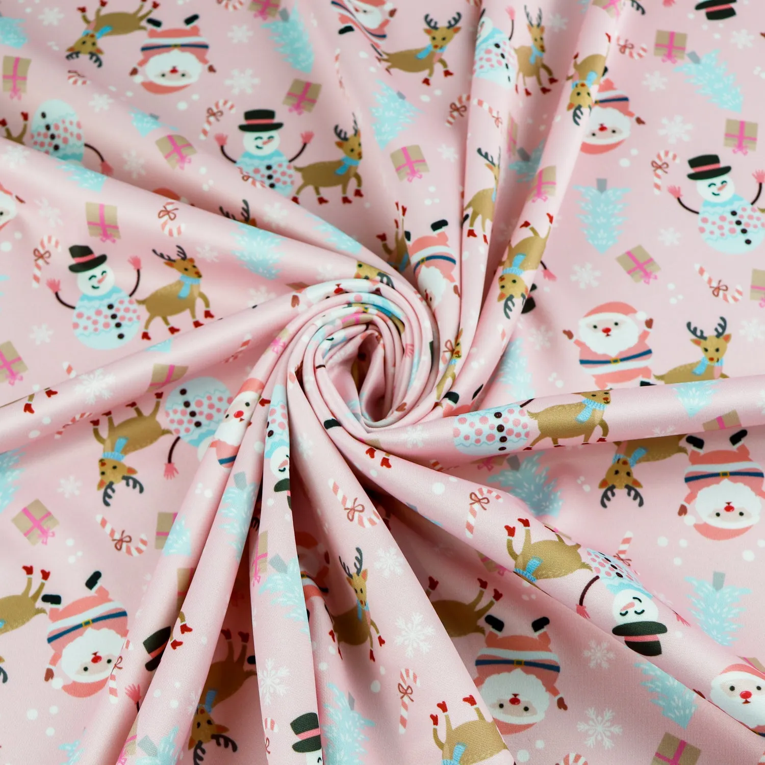 FS1224 Christmas Eve Surprise Scuba Stretch Fabric Pink