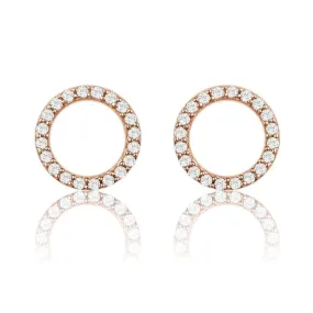 Geometric Diamond Circle Studs Earrings