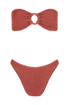 Gloria Bikini With Fabric Covered Hoops Metallic Rosewood