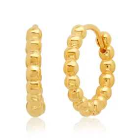 Gold Ball Huggie Earrings