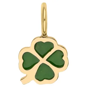 Gold Enamel Clover Charm