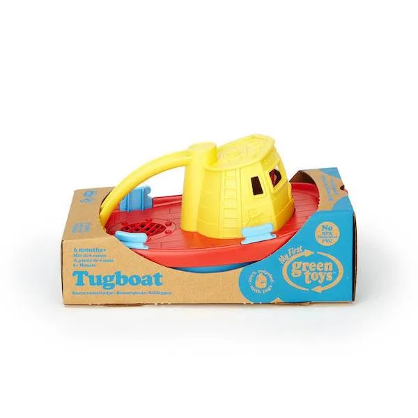 green toys tugboat yellow handle