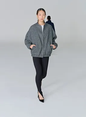 Grey Marl Oversized Bomber Jacket – Brielle