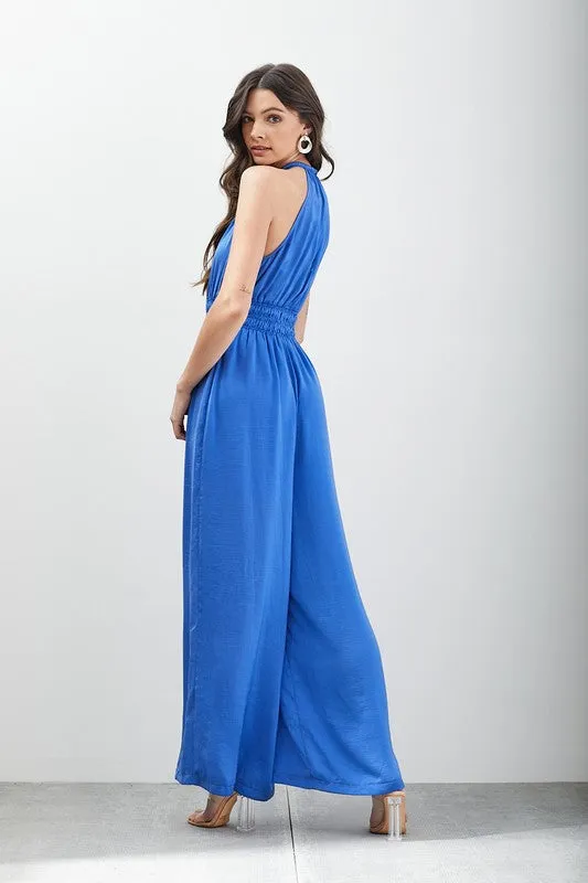 High Neck Sleeveless Jumpsuit