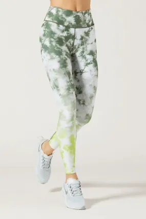 High Waist Reversible Legging Olive Citrus