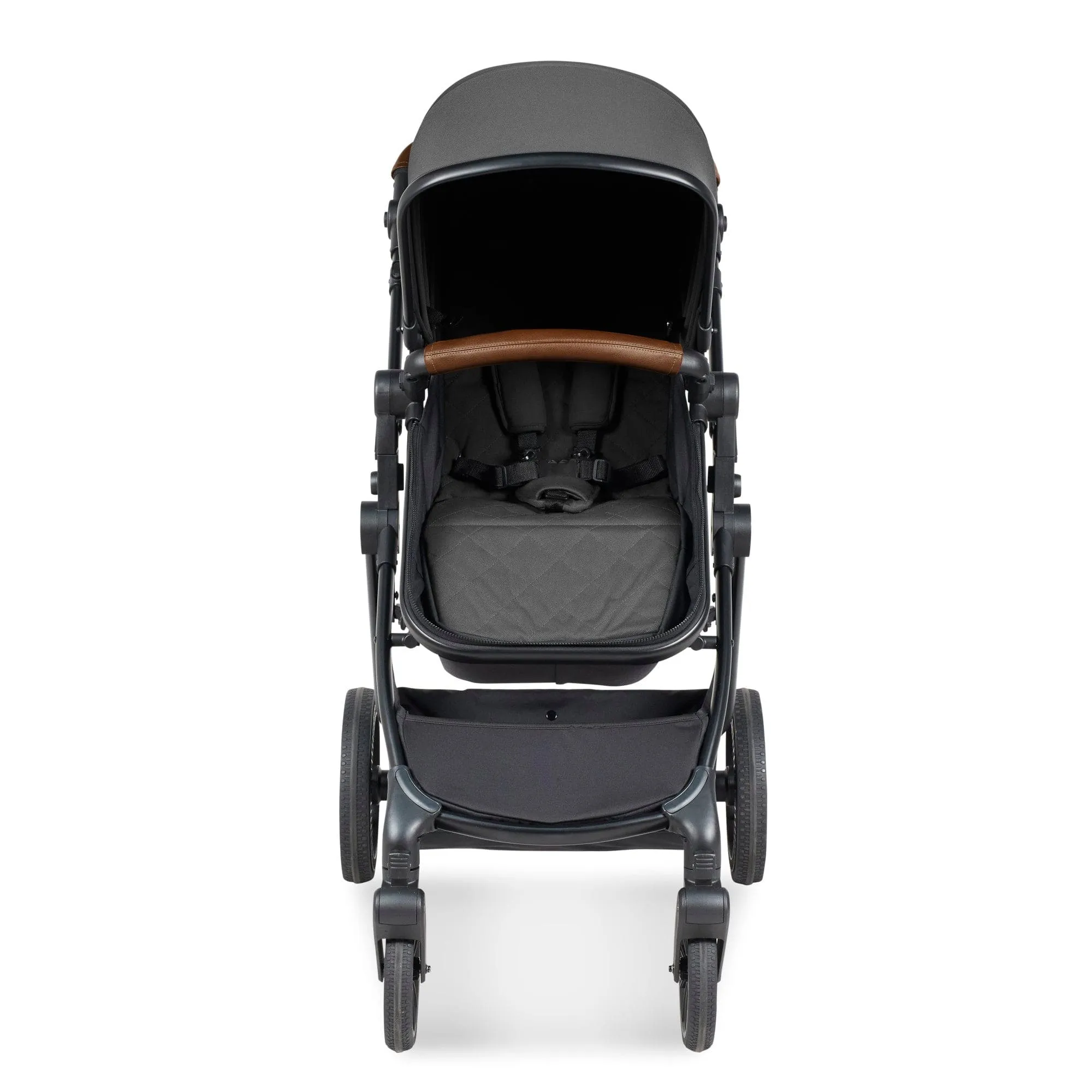 Ickle Bubba Cosmo 2 in 1 Plus Pushchair - Black / Graphite Grey / Tan