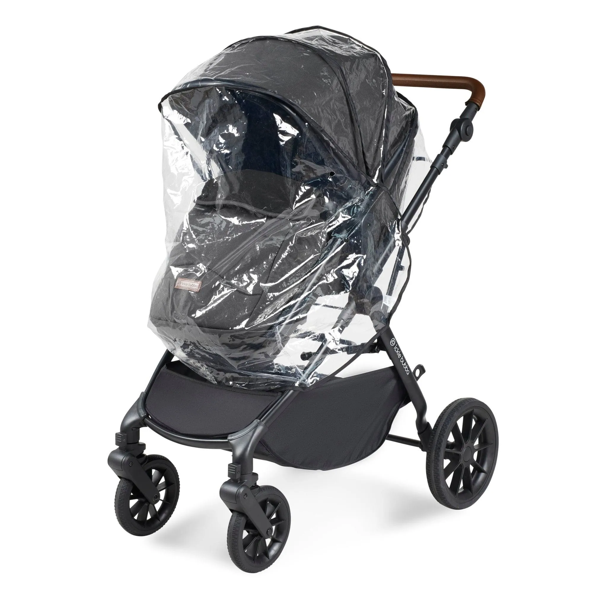 Ickle Bubba Cosmo 2 in 1 Plus Pushchair - Black / Graphite Grey / Tan