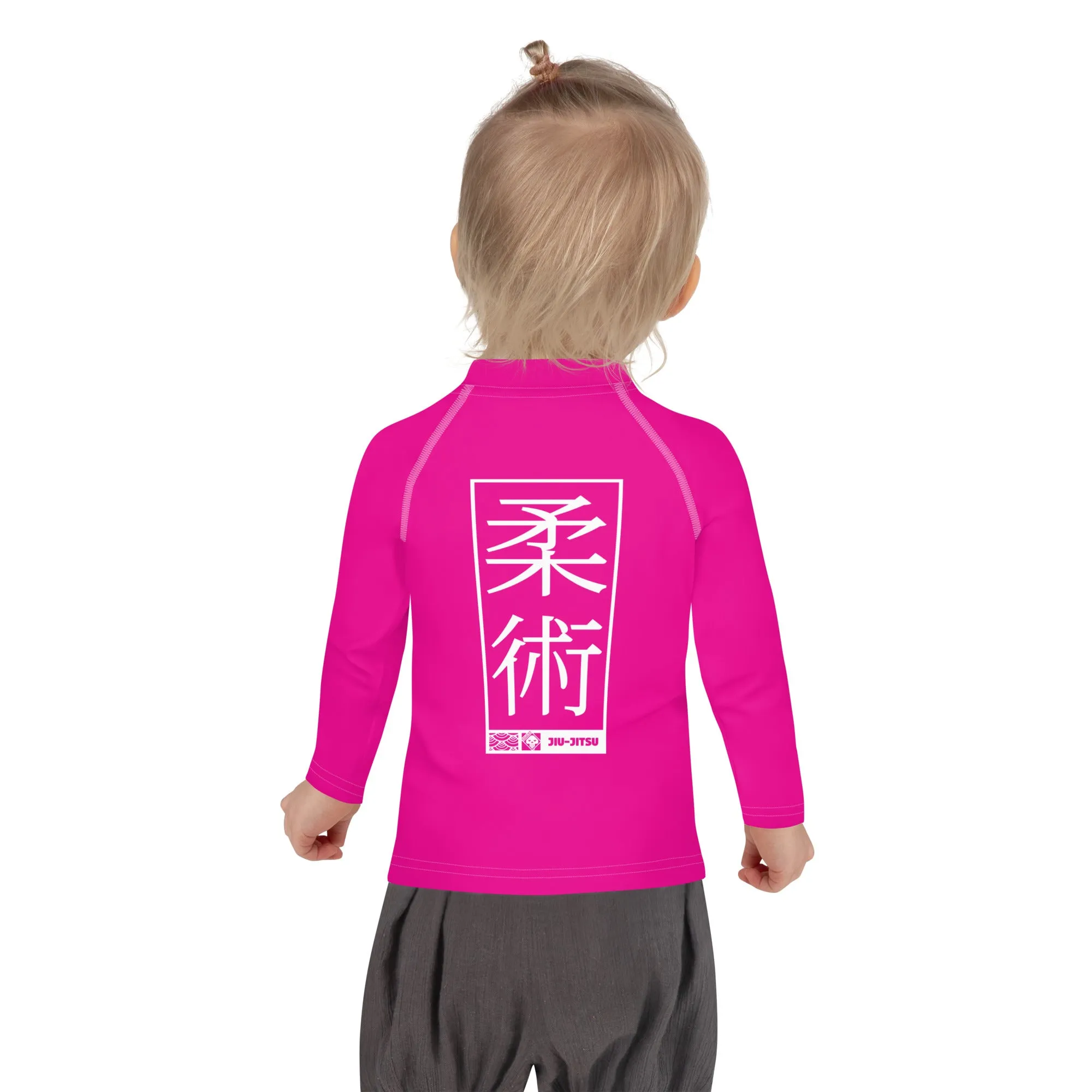 Kid's Girls Long Sleeve BJJ Rash Guard Jiu-Jitsu 003 - Hollywood Cerise