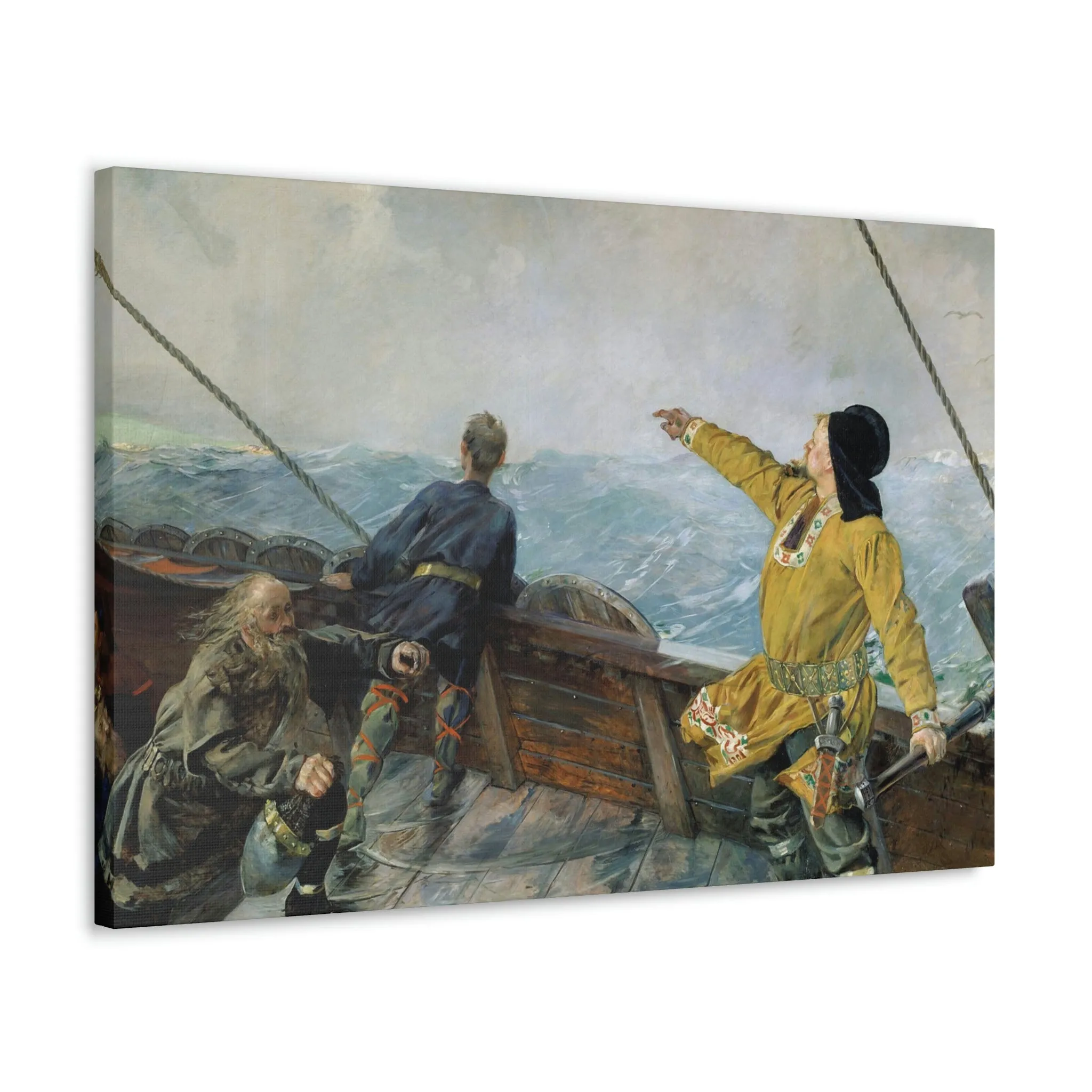 Leif Erikson discovering America - Canvas Print