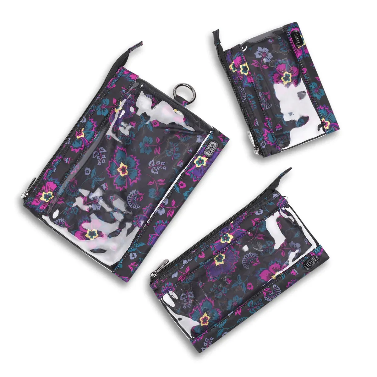 LUG Transport 3pc Storage Envelopes in Boho Floral Black