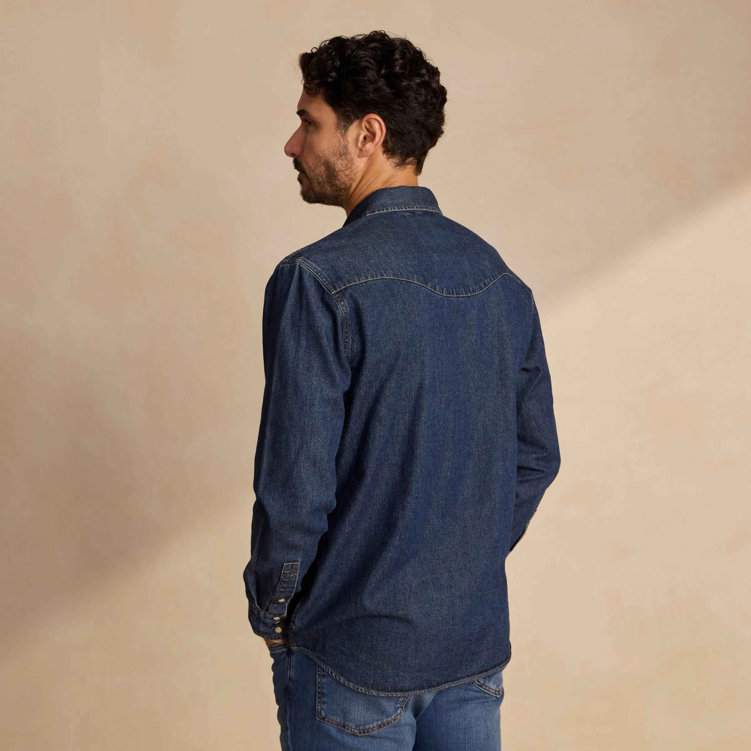 Men's Denim Pearl Snap