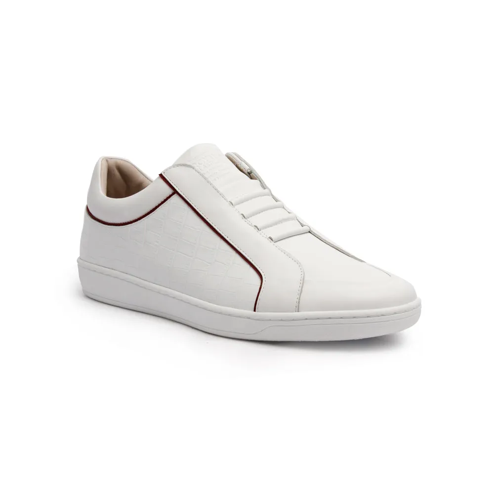 Men's Duke White Red Leather Sneakers 05291-002