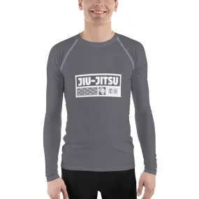 Mens Long Sleeve BJJ Rash Guard - Jiu-Jitsu 026 - Charcoal