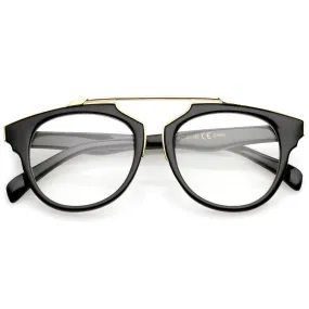 Modern Fashion Horned Rim Clear Lens Glasses