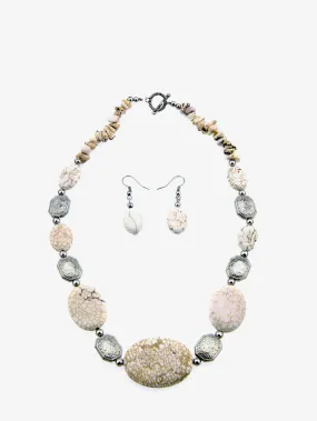 Montana West White Beads Short Necklace Set