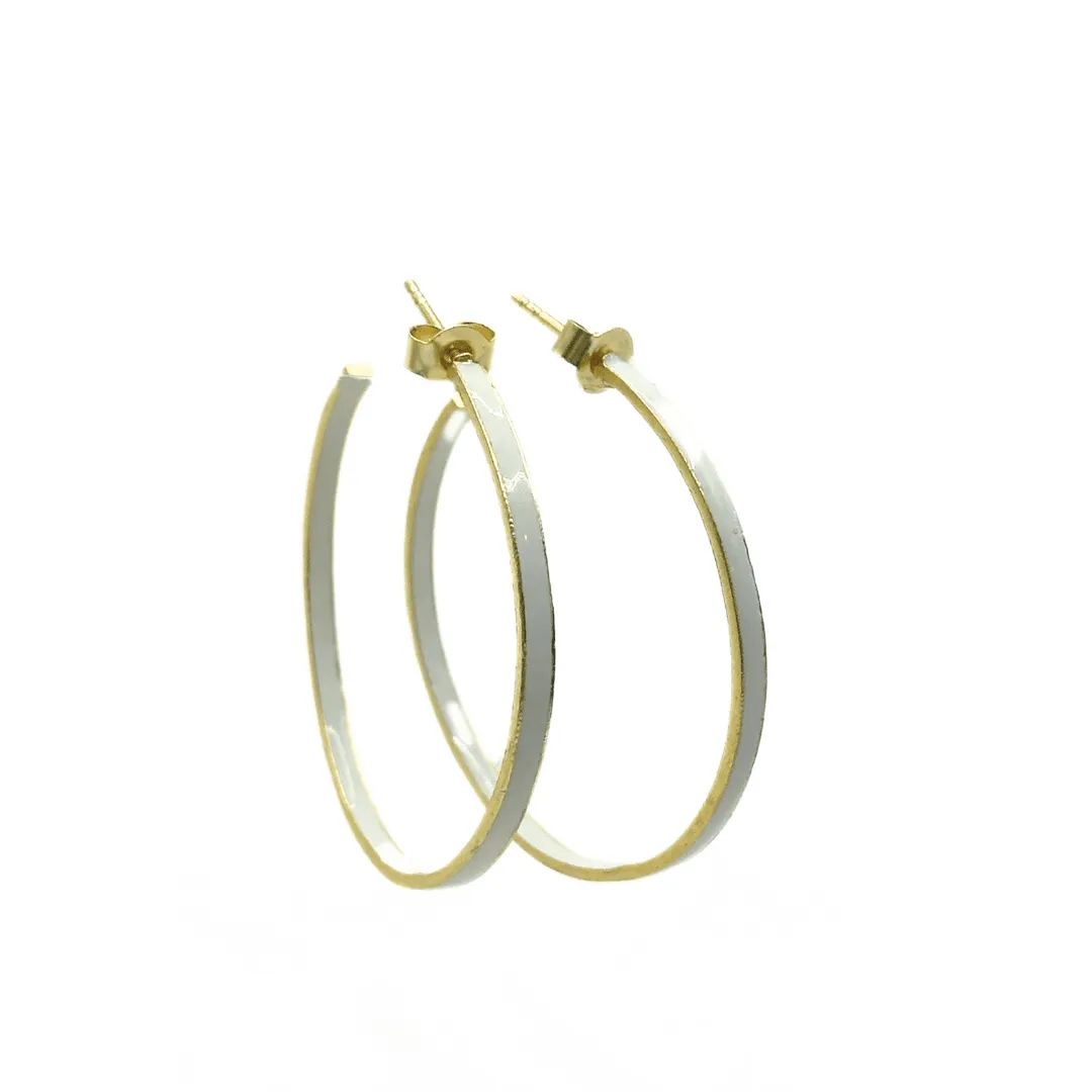 Mykonos Enameled Hoop Earrings