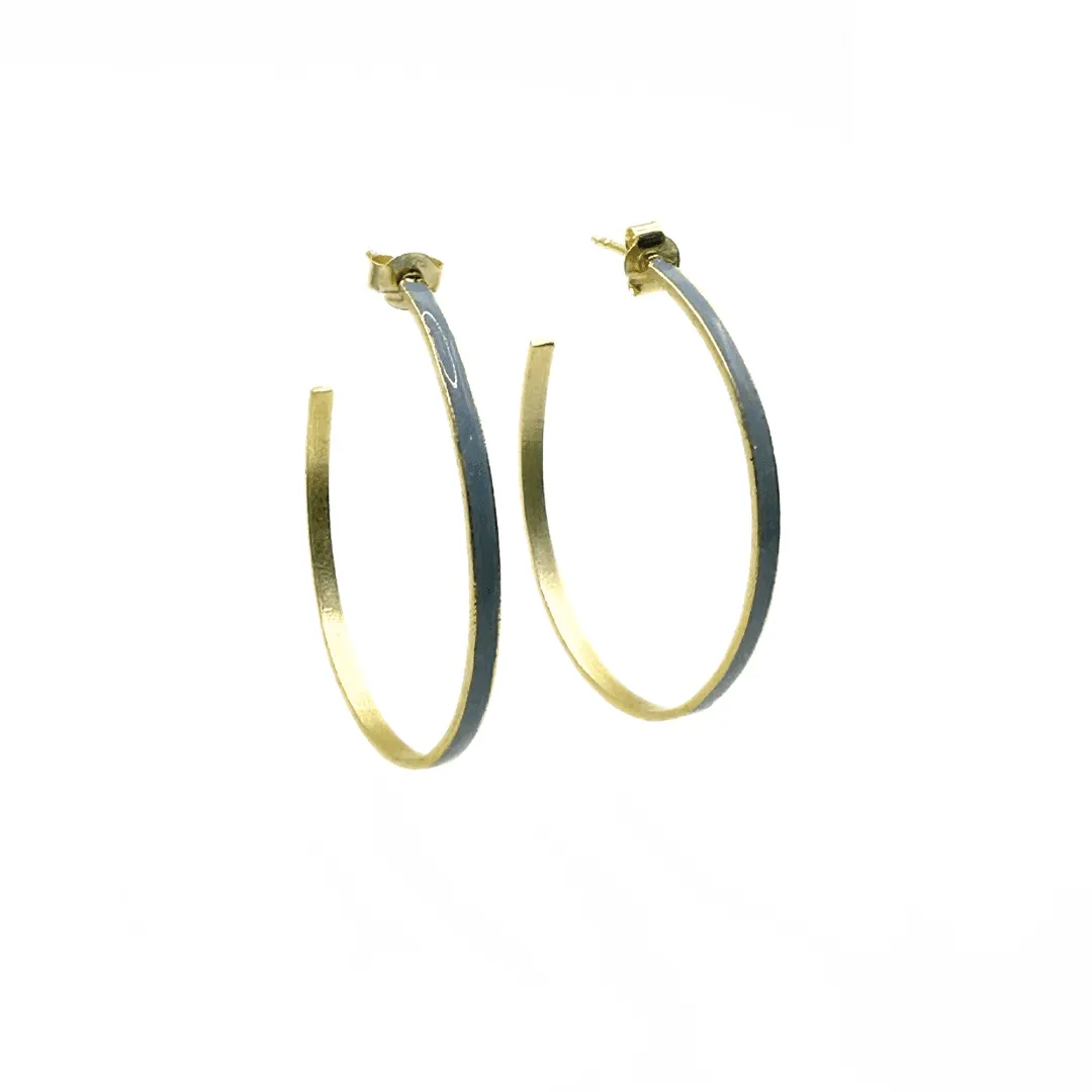 Mykonos Enameled Hoop Earrings