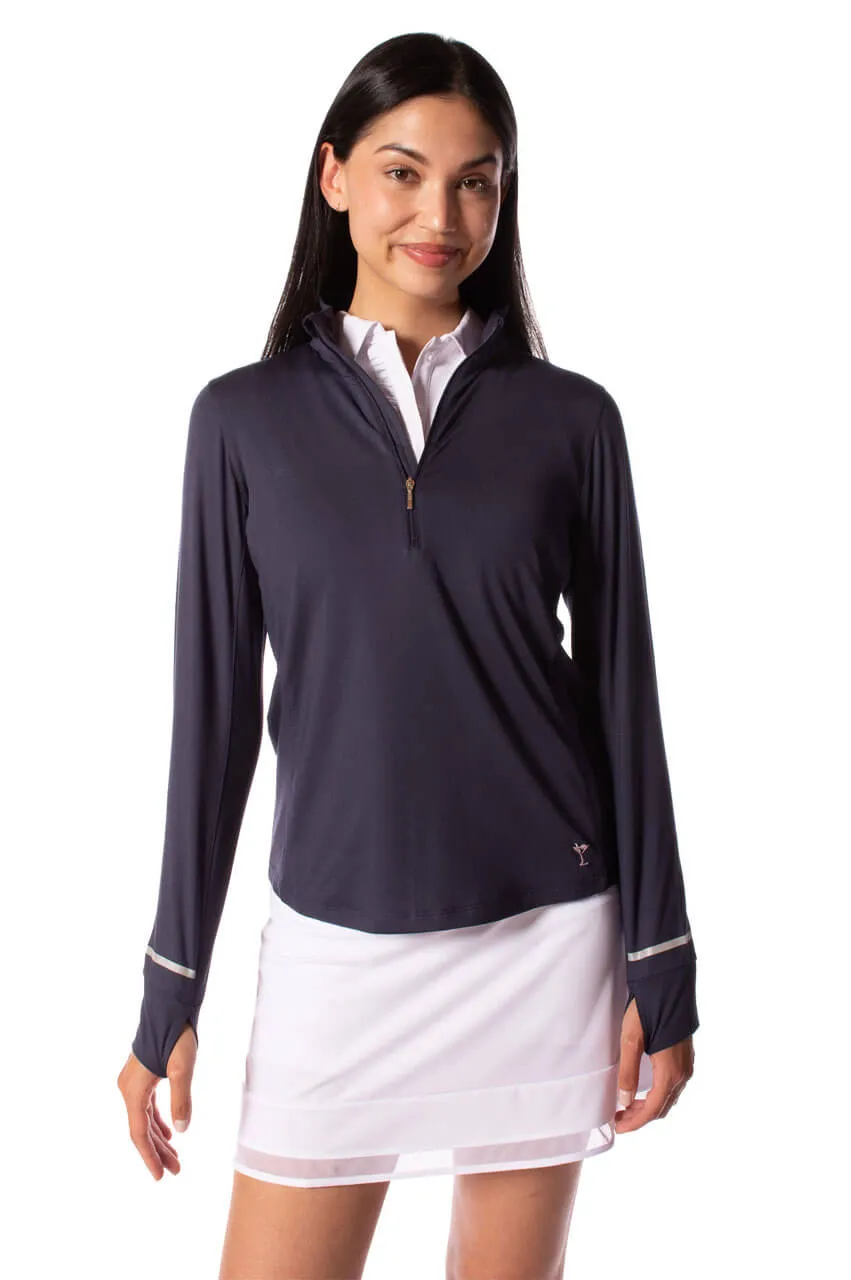 Navy Fabulous Mock Pullover