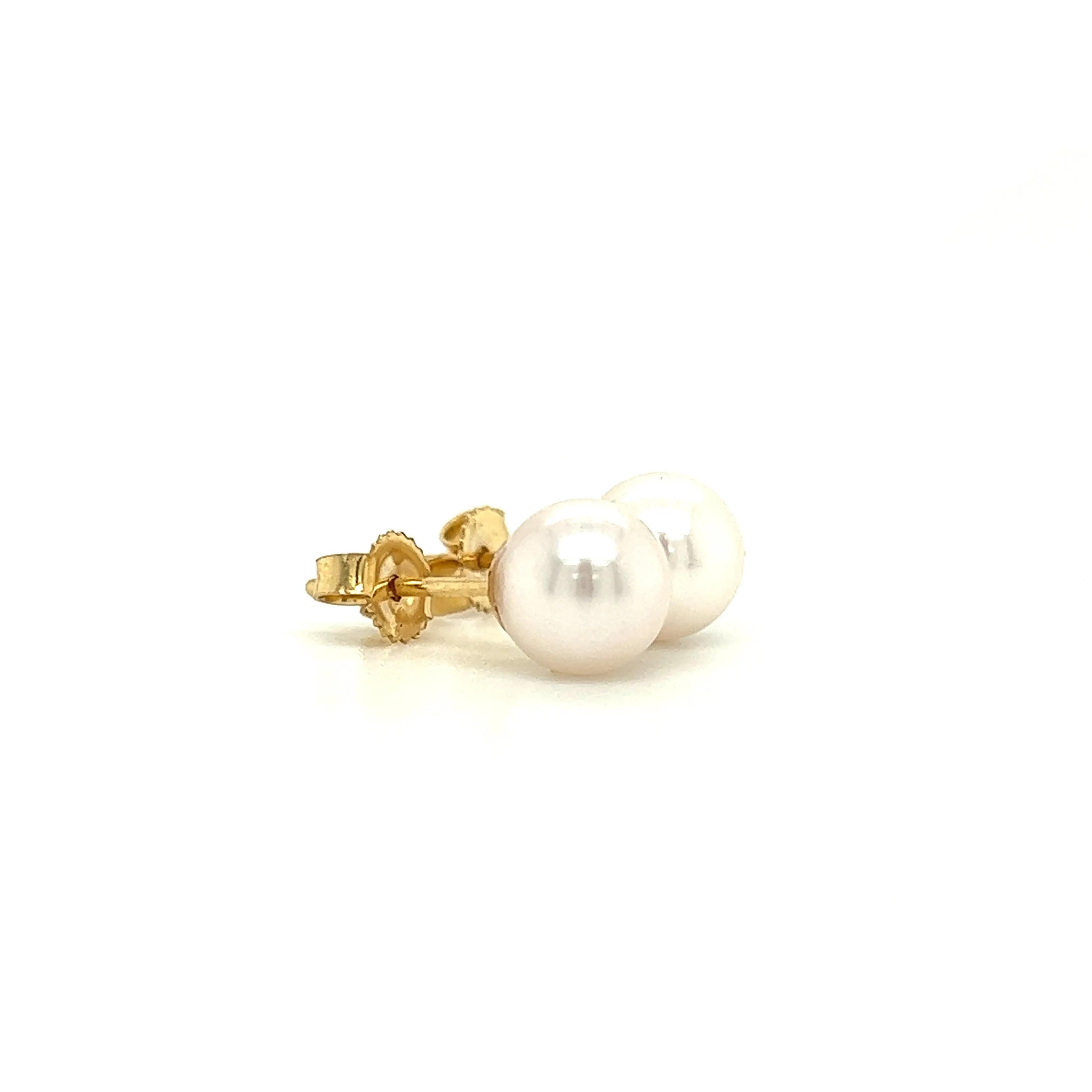 Pearl 6.5mm Stud Earrings in 14K Gold