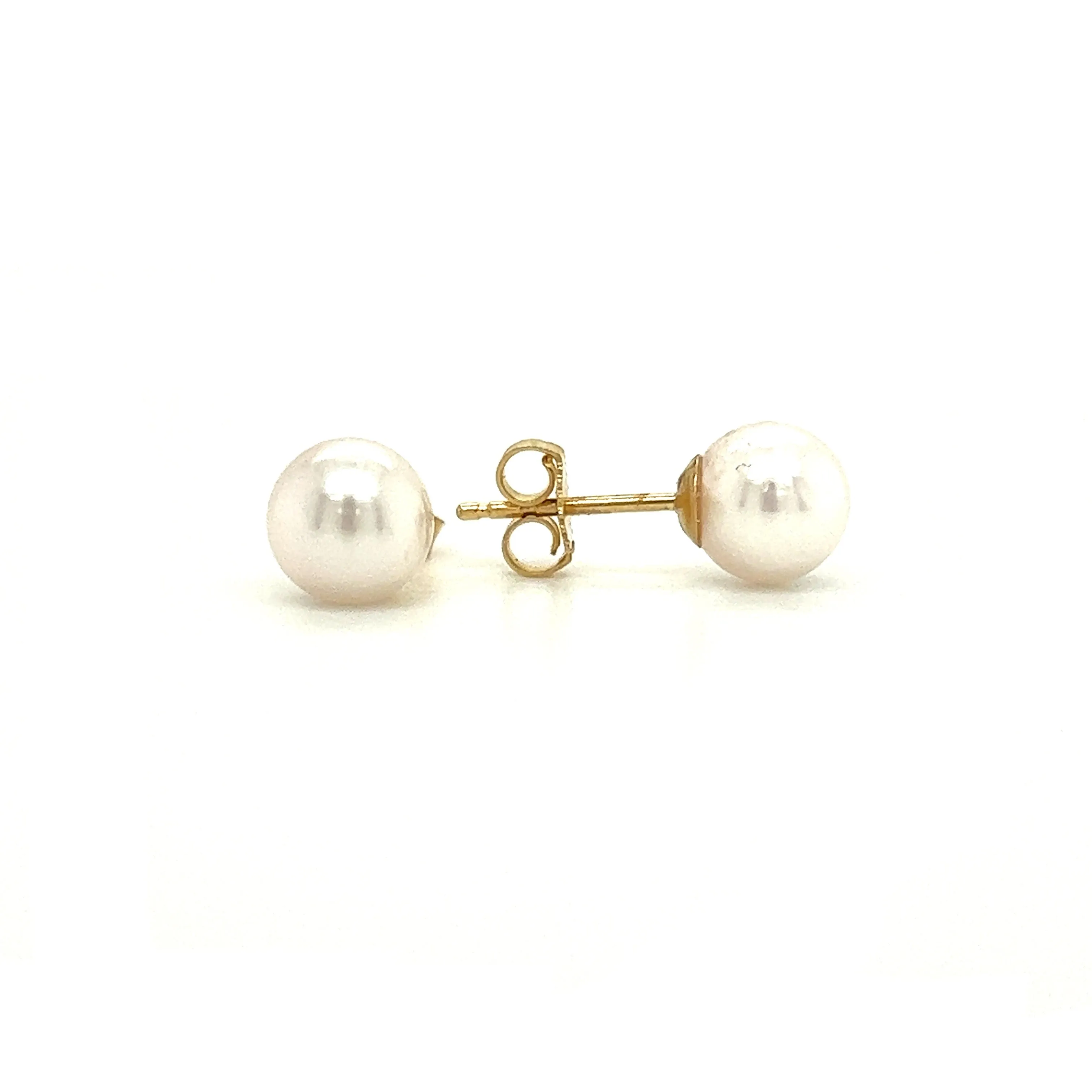 Pearl 6.5mm Stud Earrings in 14K Gold