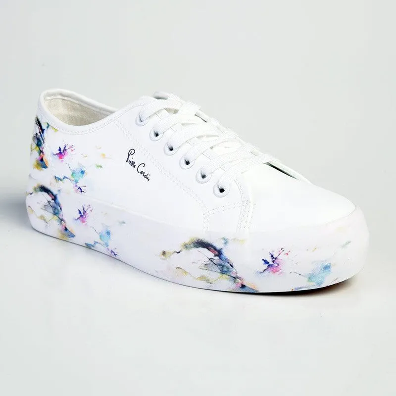 Pierre Cardin Fleurs 2 lace up sneaker - White Floral