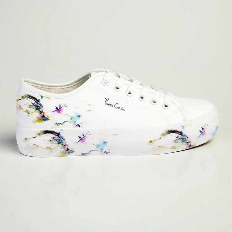 Pierre Cardin Fleurs 2 lace up sneaker - White Floral