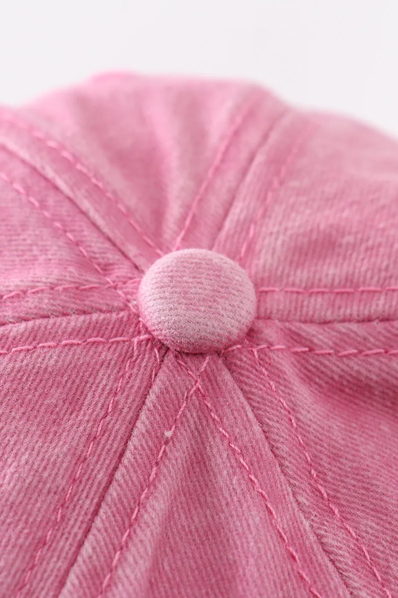 Pink sister embroidery baseball cap