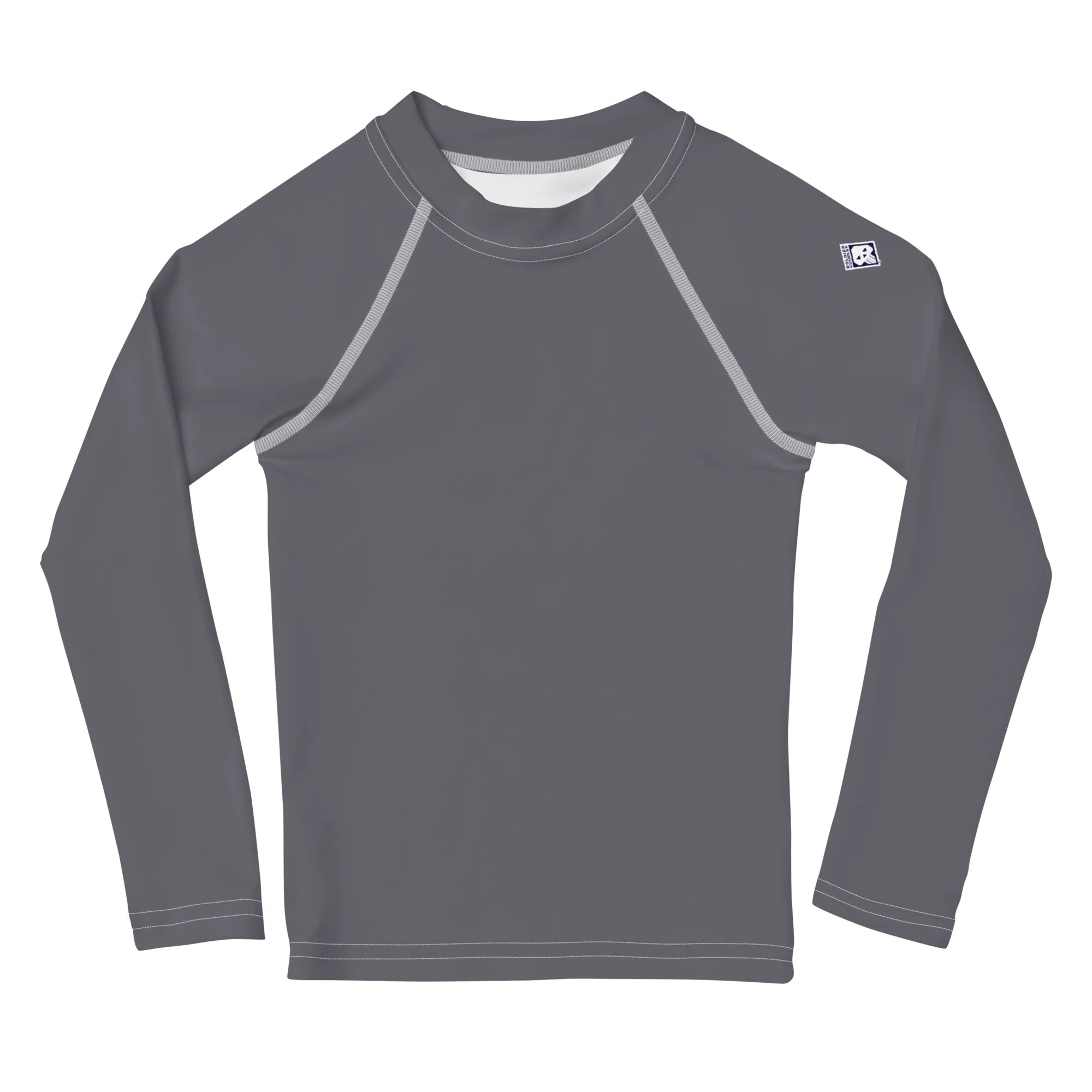 Playground Protector: Boys' Solid Color Rash Guards Essential - Charcoal