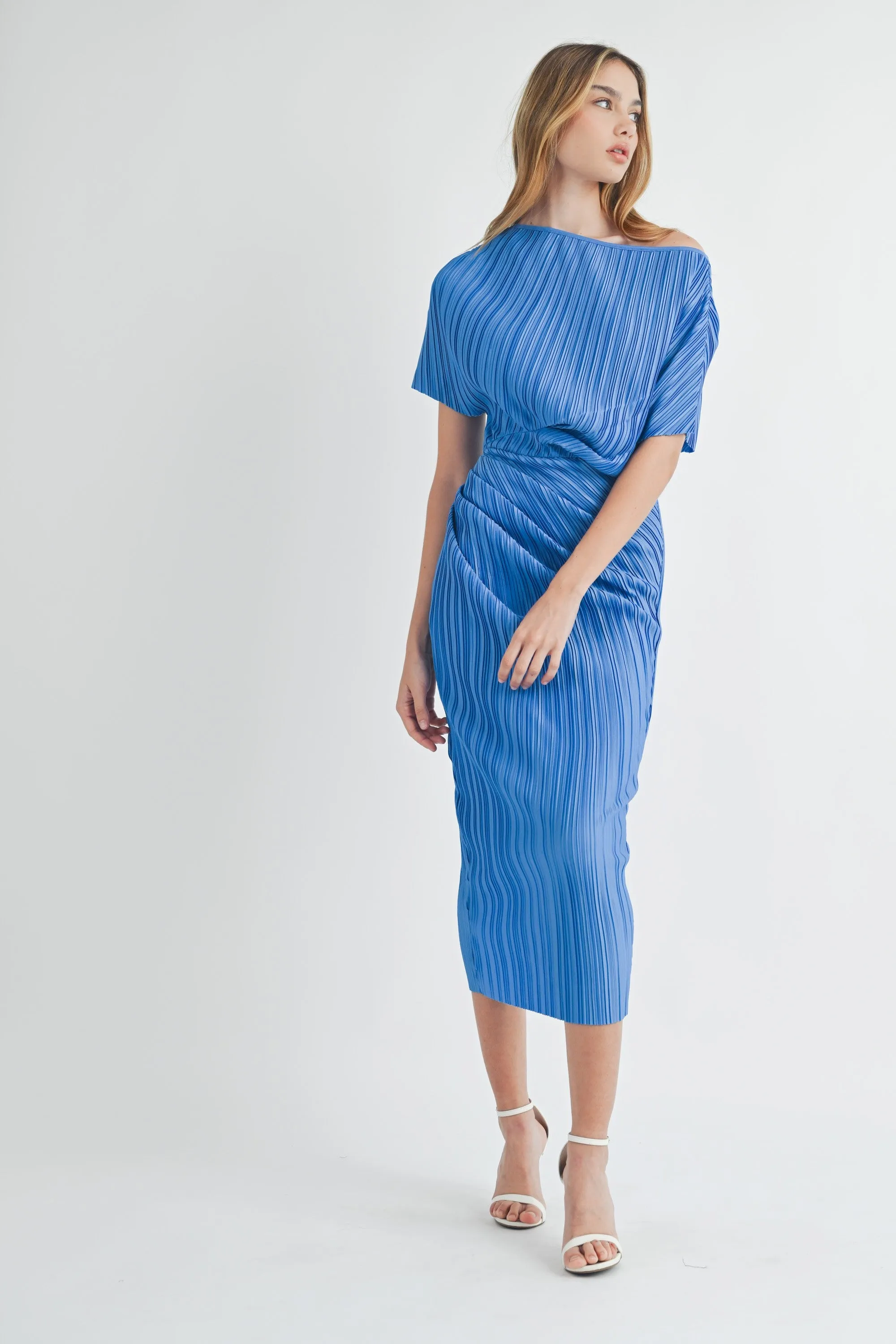 Pleated Midi Dress