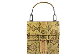 Pressed snake skin handbag in natural color