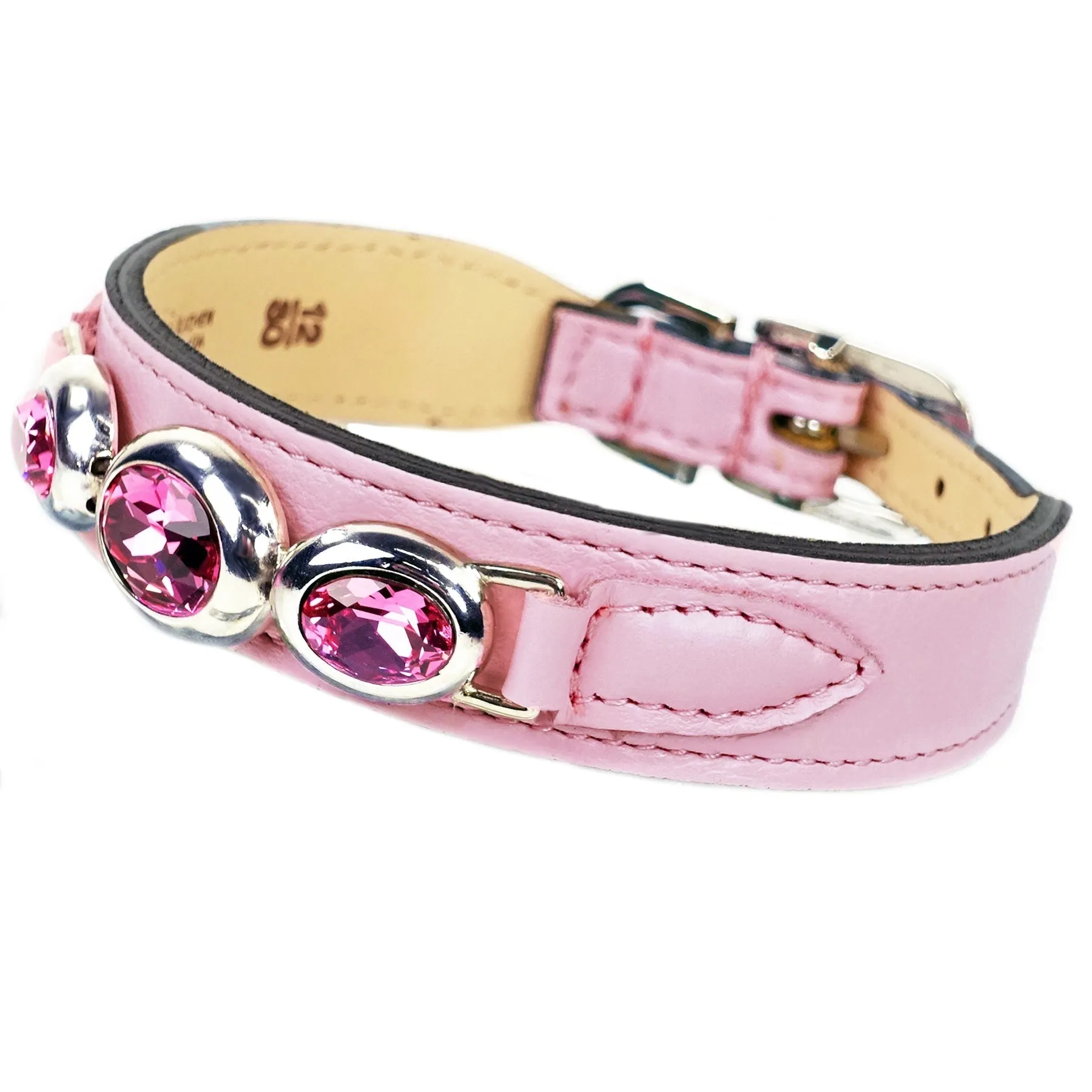 Regency Dog Collar in Sweet Pink & Nickel