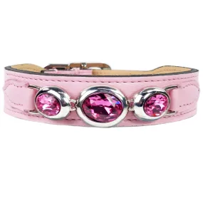 Regency Dog Collar in Sweet Pink & Nickel