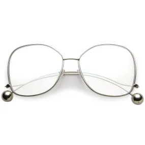 Retro 1970's Fashion Oversize Butterfly Clear Lens Glasses