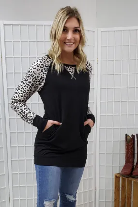 Rita Black Leopard Top