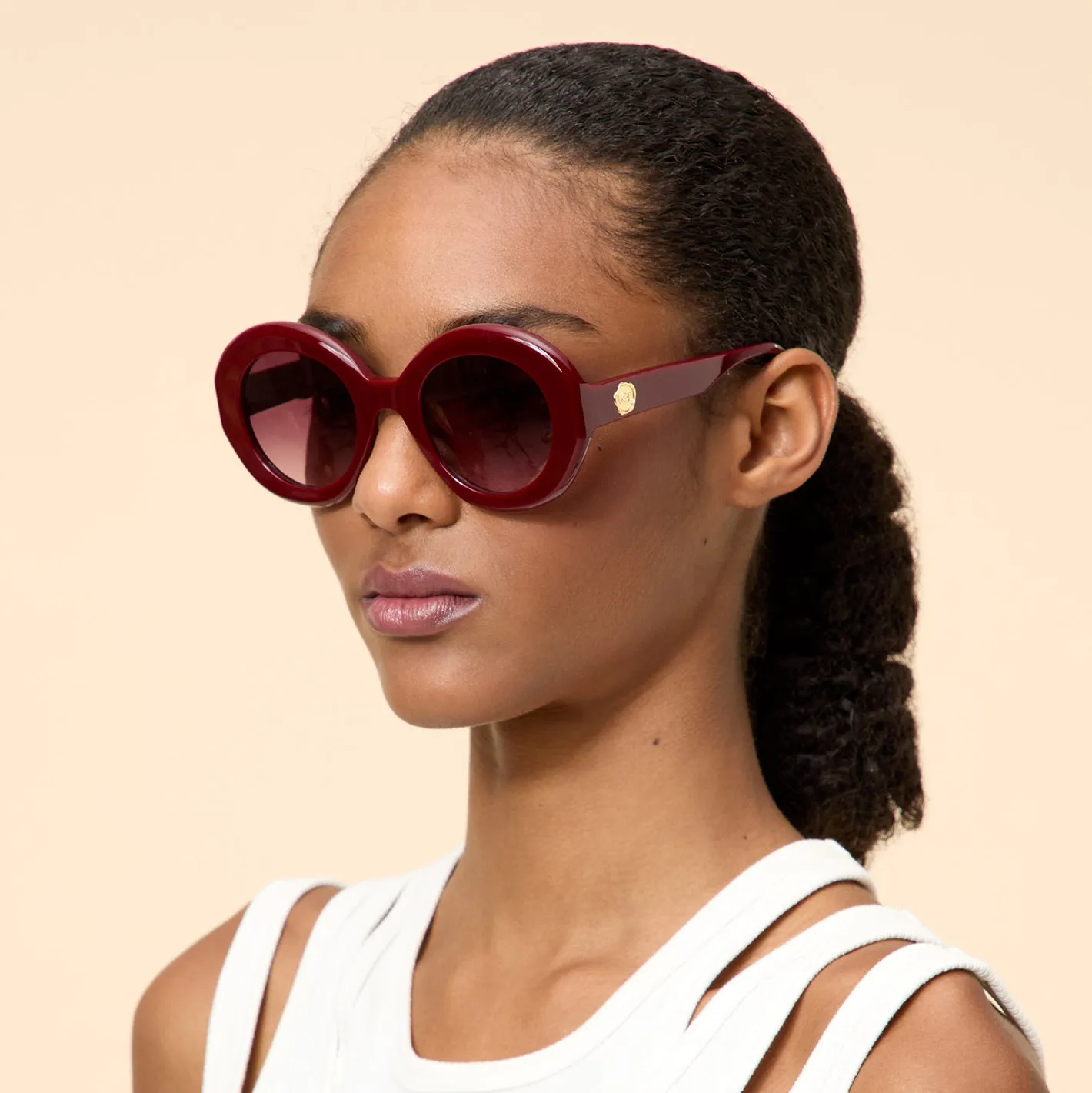 ROUND OVERSIZED ACETATE SUNGLASSES