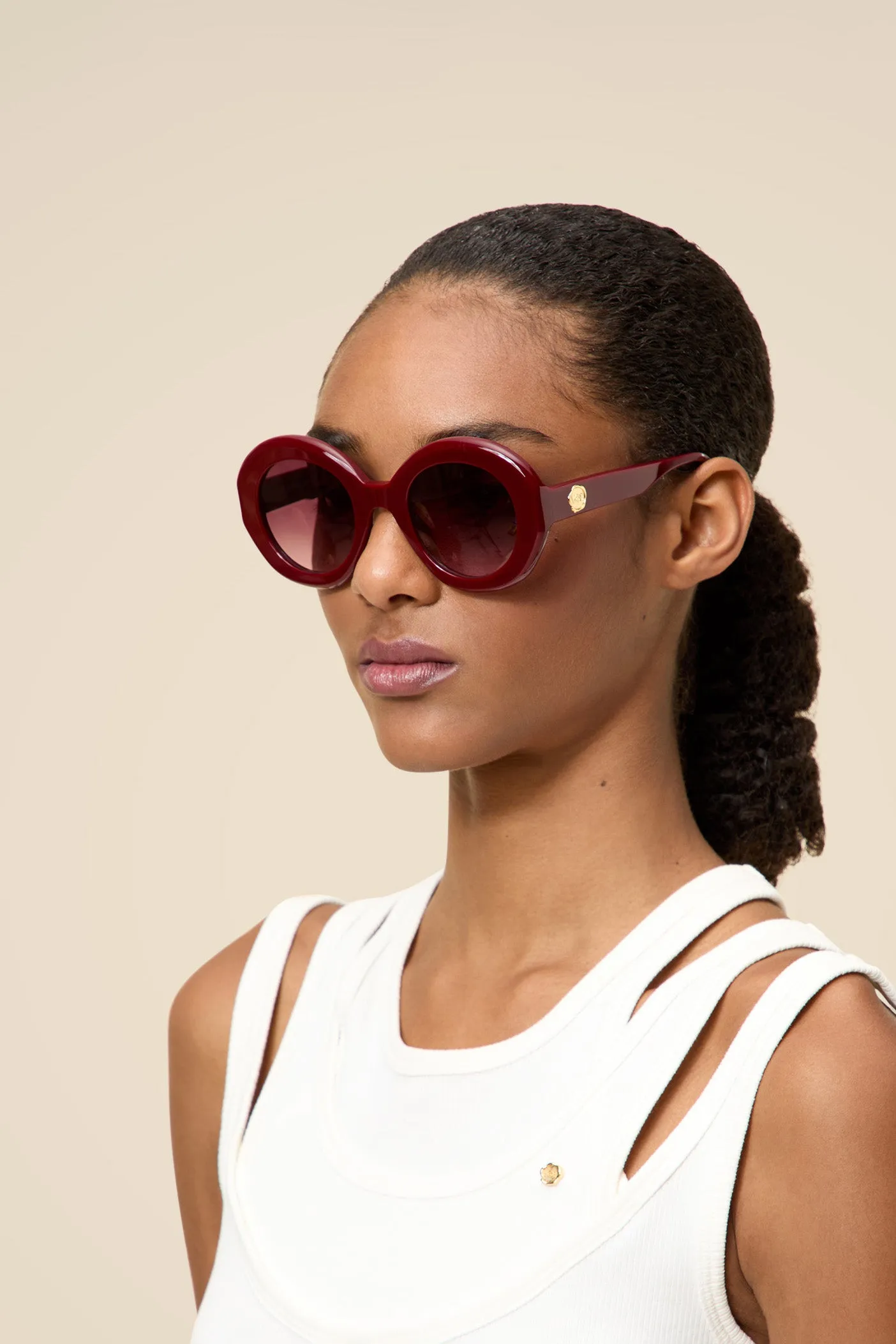 ROUND OVERSIZED ACETATE SUNGLASSES