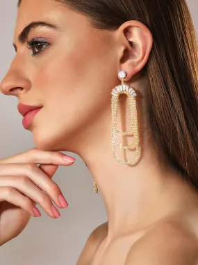 Rubans Voguish  Zircon Stone Studded Dangle Earrings