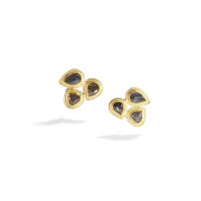 Salt & Pepper Rose Cut Diamond Drop Earrings