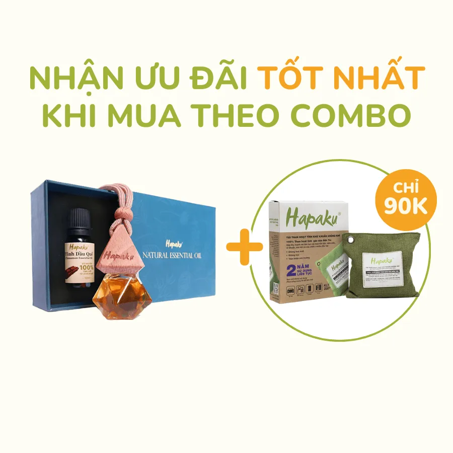 Set Tinh Dầu Treo Xe Hương Quế Tự Nhiên Nguyên Chất